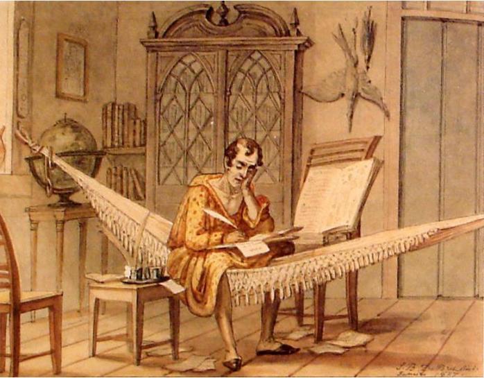 um sábio trabalhando em seu gabinete - debret - 1827